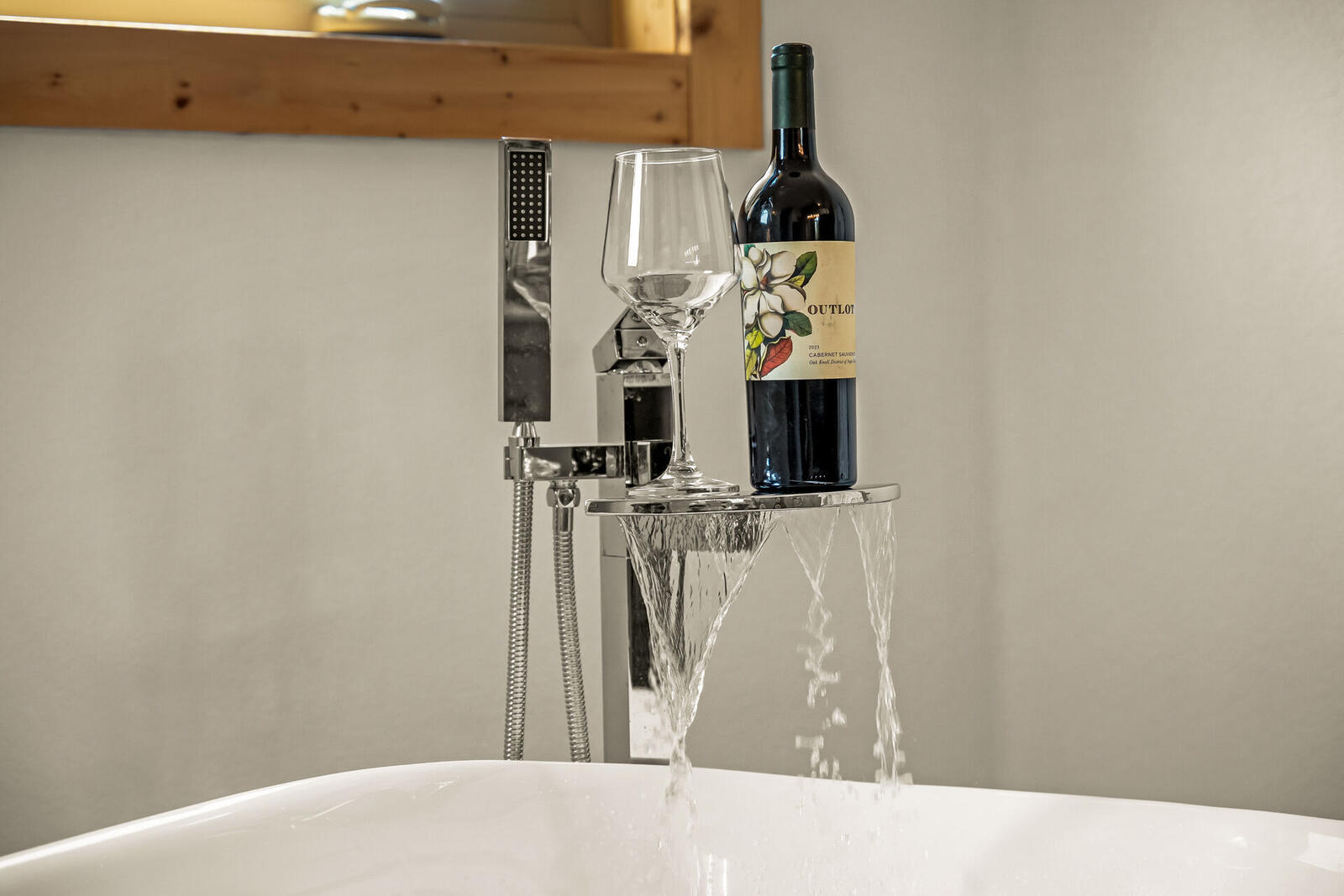 Primary bath waterfall faucet detail